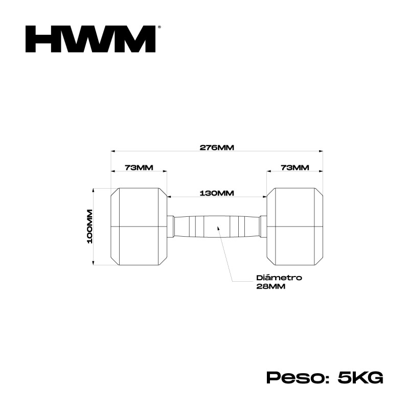 Par Mancuernas Hexagonales 5kg / HWM® — vista 6