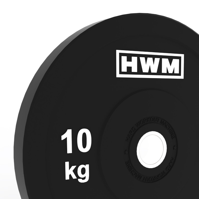 Par Bumper Plates Classic Black 10kg / HWM® — vista 3