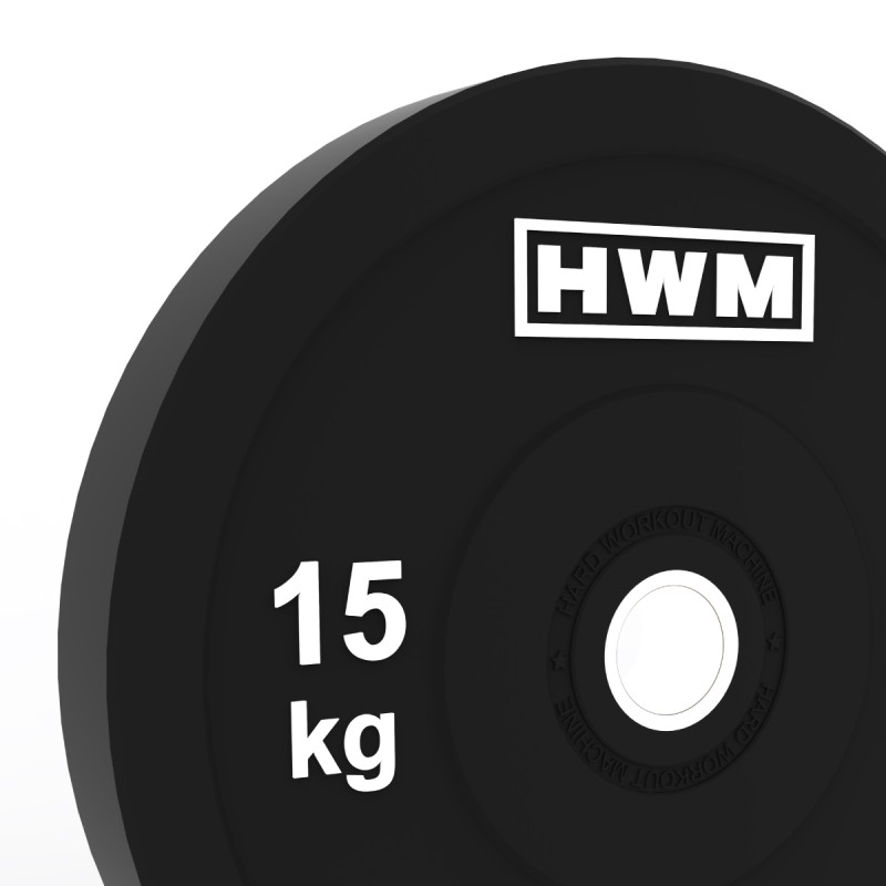 Par Bumper Plates Classic Black 15kg / HWM® — vista 3