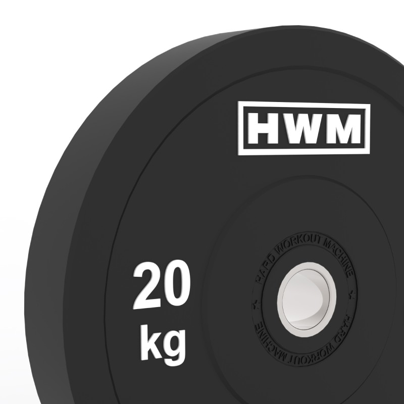 Par Bumper Plates Classic Black 20kg / HWM® — vista 3