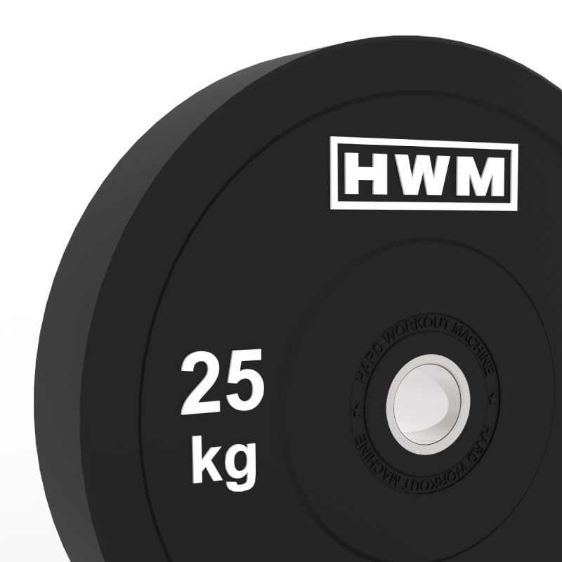 Par Bumper Plates Classic Black 25kg / HWM® — vista 3