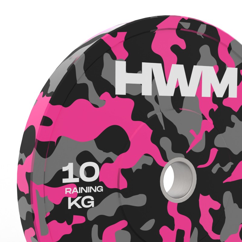 Par Bumper Plates Pink Color 10kg / HWM® — vista 3