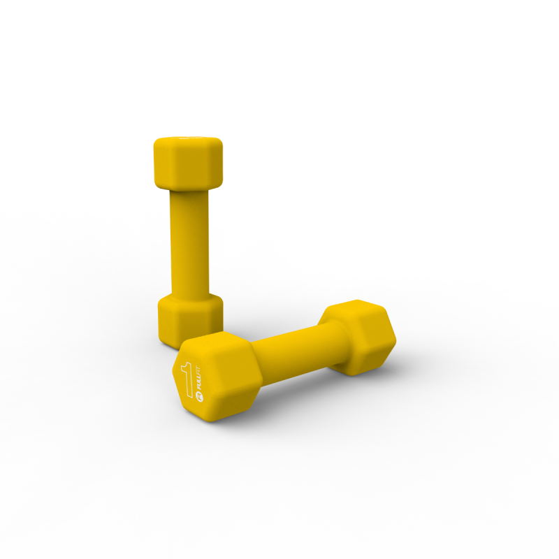 Par Mancuernas de Neopreno 1kg Amarillo / FullFit — vista 2