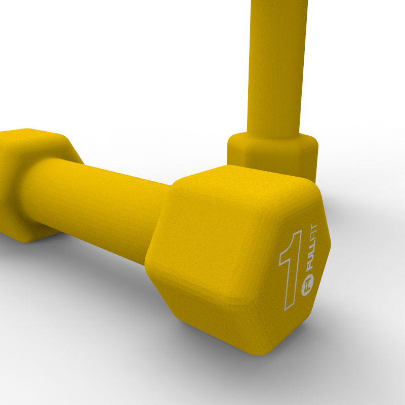 Par Mancuernas de Neopreno 1kg Amarillo / FullFit — vista 3