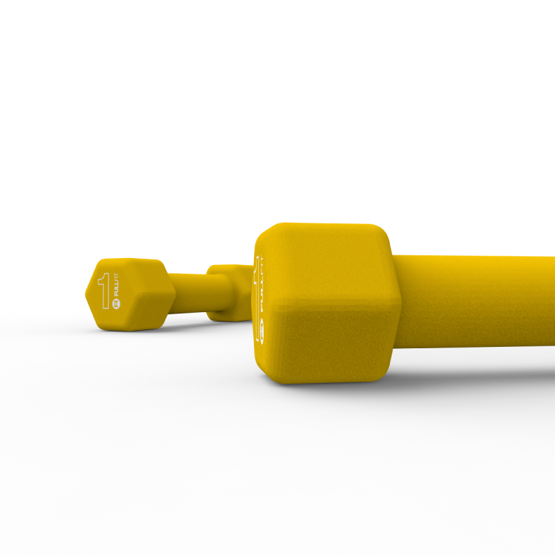 Par Mancuernas de Neopreno 1kg Amarillo / FullFit — vista 4