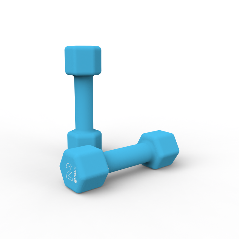 Par Mancuernas de Neopreno 2kg Celeste / FullFit — vista 2