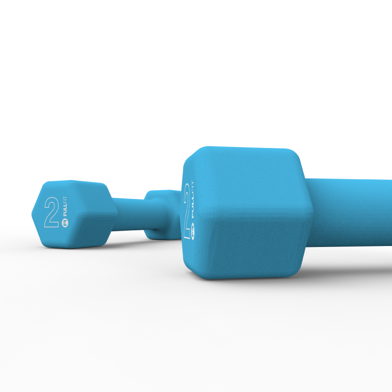 Par Mancuernas de Neopreno 2kg Celeste / FullFit — vista 4