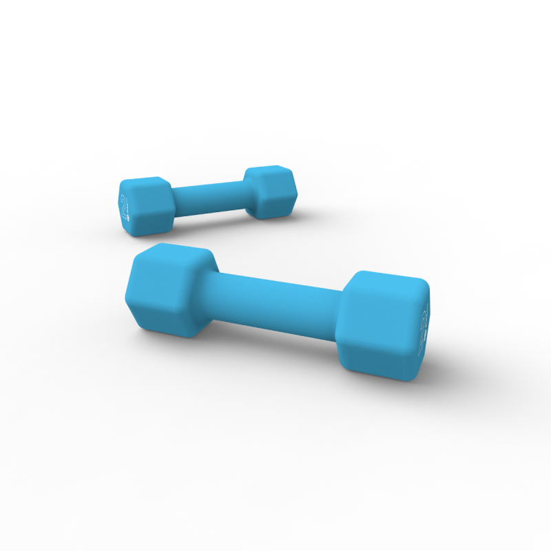 Par Mancuernas de Neopreno 2kg Celeste / FullFit — vista 5