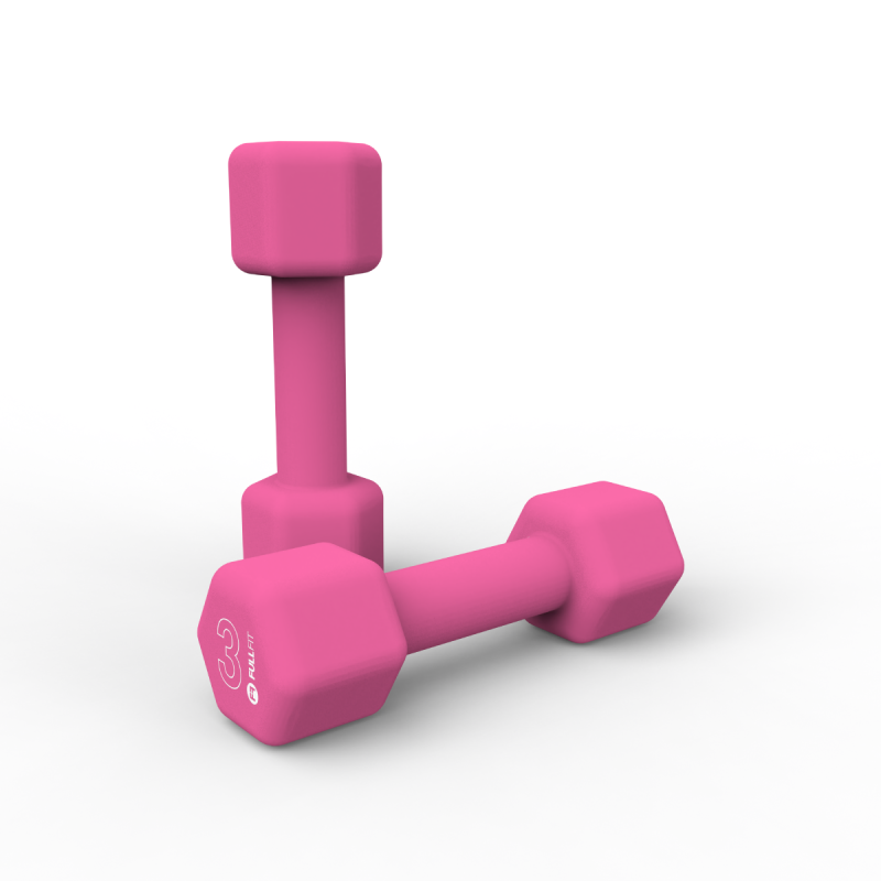 Par Mancuernas de Neopreno 3kg Rosado / FullFit — vista 2