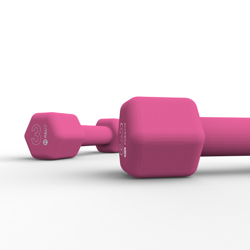 Par Mancuernas de Neopreno 3kg Rosado / FullFit — vista 4