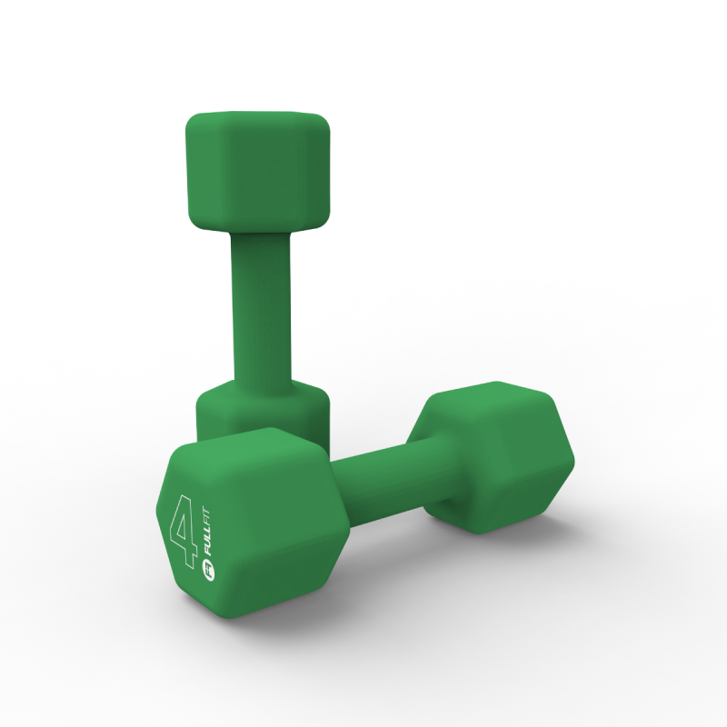 Par Mancuernas de Neopreno 4kg Verde / FullFit — vista 2
