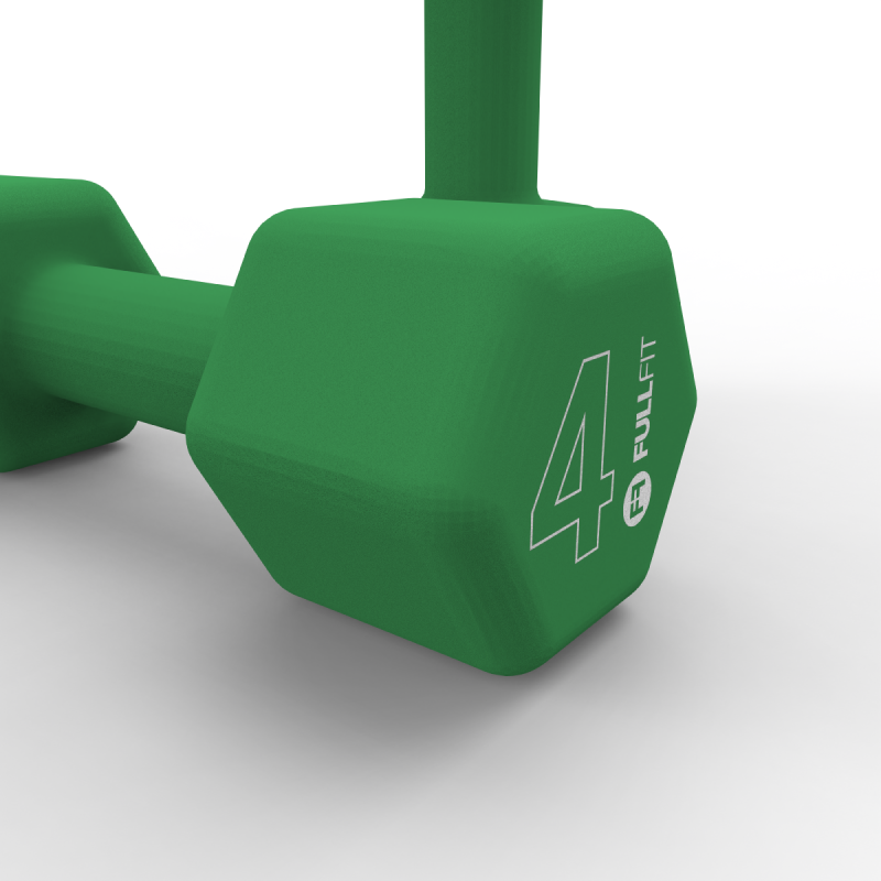 Par Mancuernas de Neopreno 4kg Verde / FullFit — vista 3