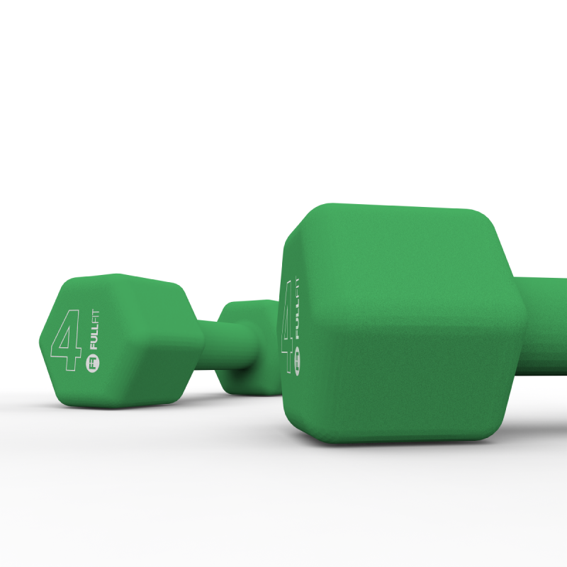 Par Mancuernas de Neopreno 4kg Verde / FullFit — vista 4