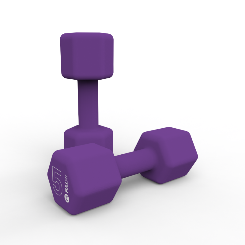 Par Mancuernas de Neopreno 5kg Morado / FullFit — vista 2