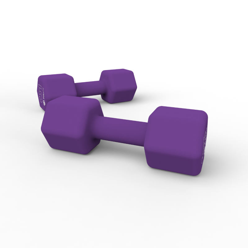 Par Mancuernas de Neopreno 5kg Morado / FullFit — vista 5