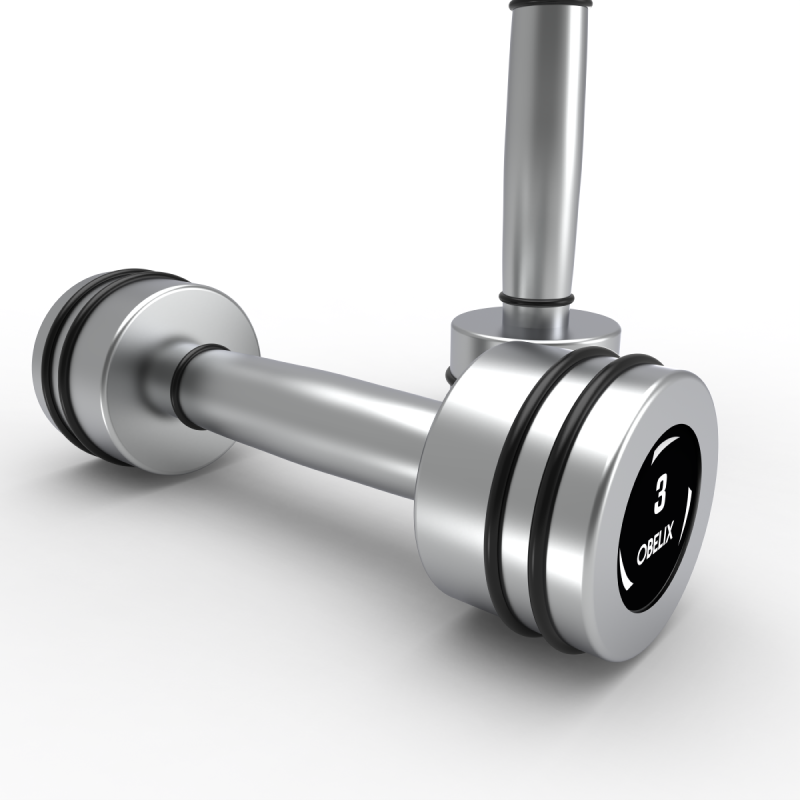 Par Mancuernas Hard Chrome 3kg / Obelix — vista 3
