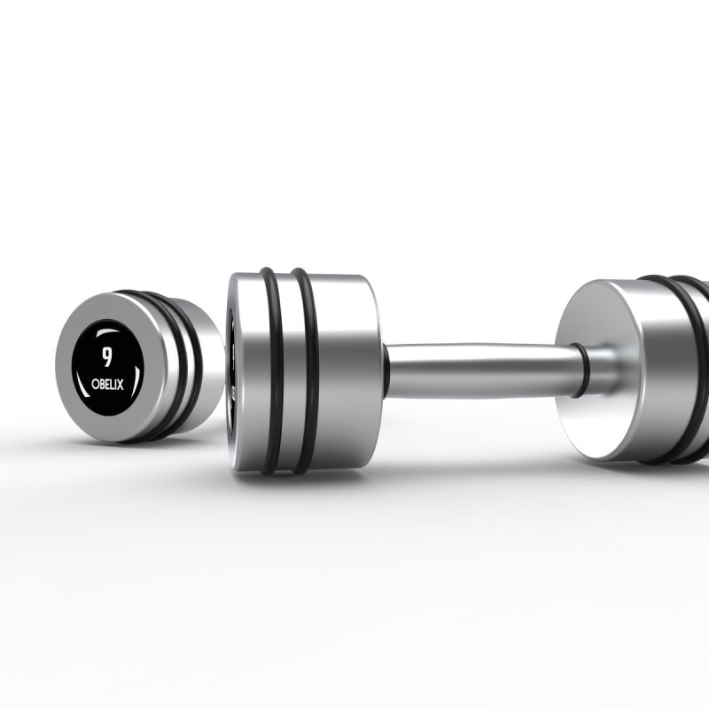 Par Mancuernas Hard Chrome 9kg / Obelix — vista 4