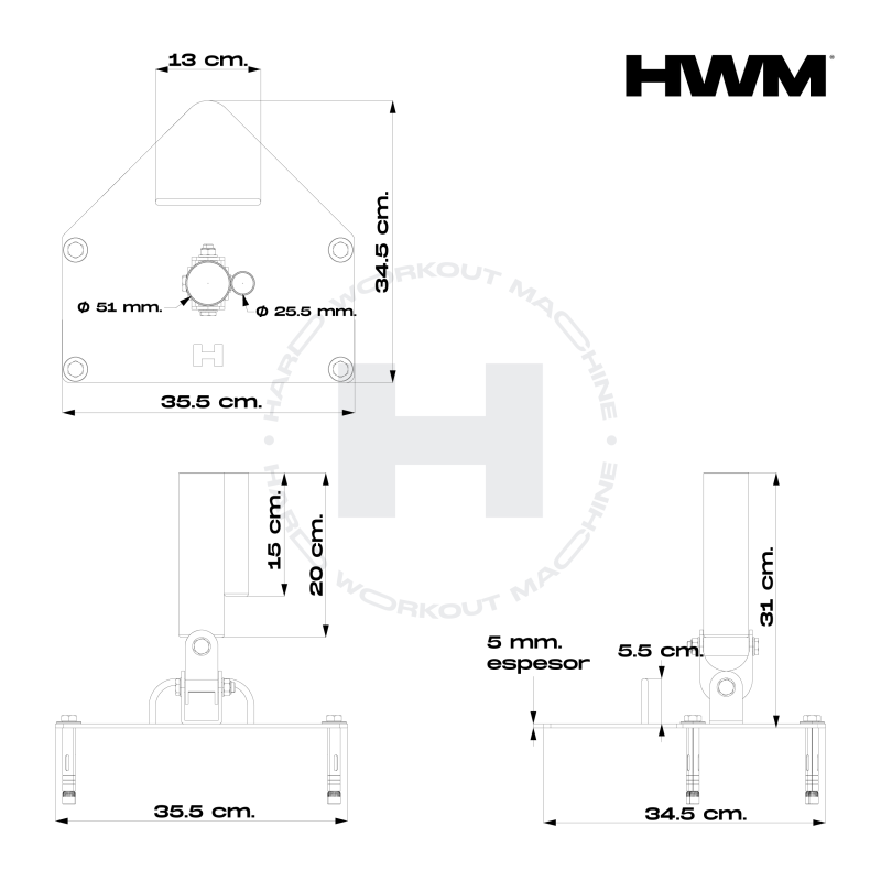 Landmine de Suelo Accesorio Delta / HWM® — vista 6