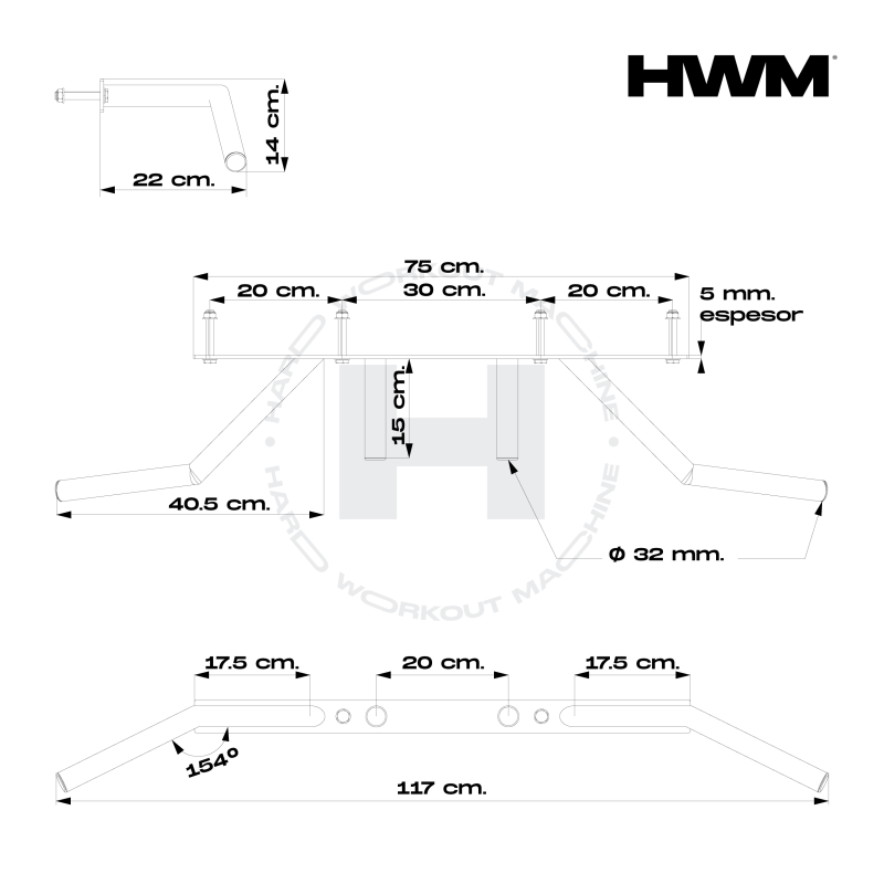 Barra Pull Up Multigrip Accesorio Delta / HWM® — vista 6