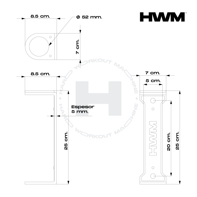 Soporte de Barra x1 Accesorio Delta / HWM® — vista 6