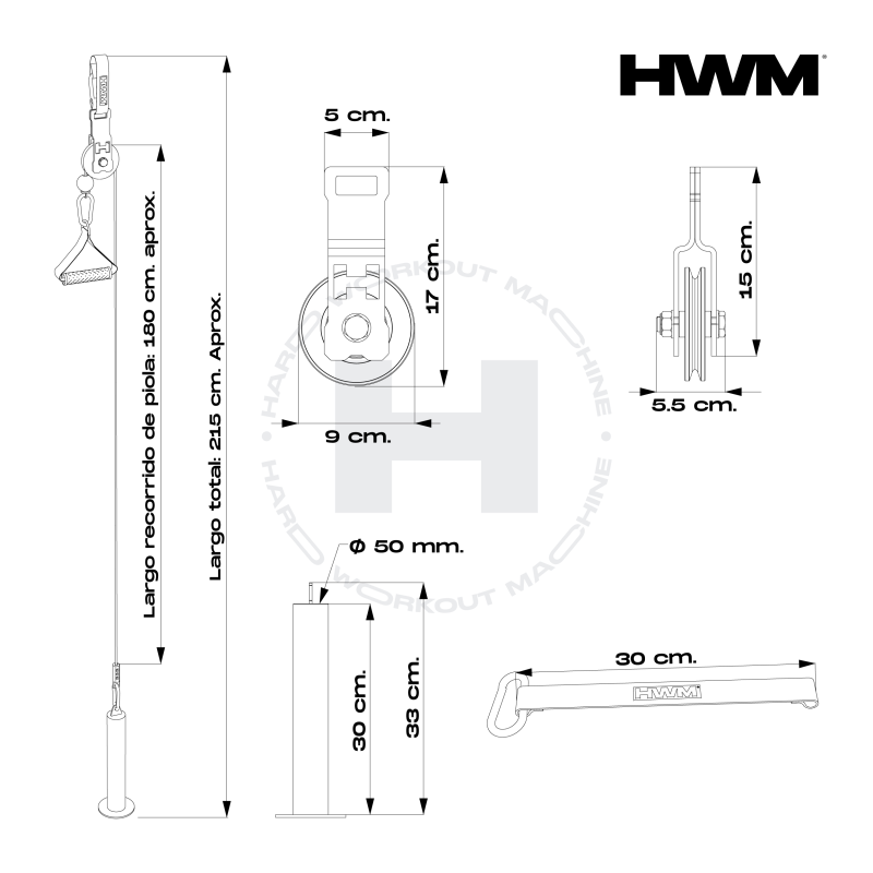 Polea Rack Lite Accesorio Delta / HWM® — vista 6