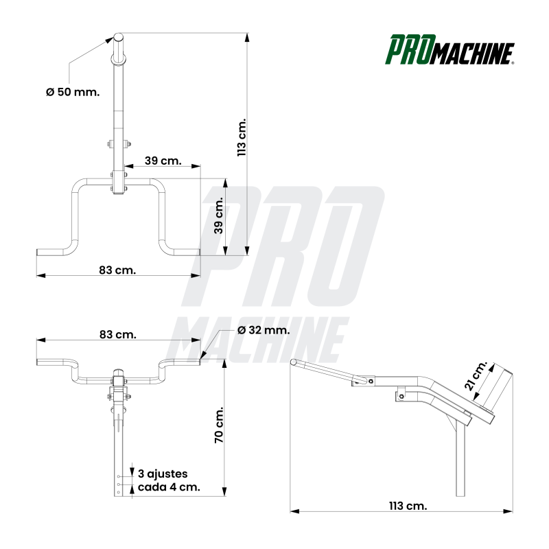 Tríceps Dip Accesorio Banco B814 / PROmachine — vista 6