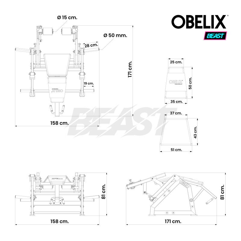 Curl Femoral Acostado Iso Lateral Beast / Obelix — vista 8