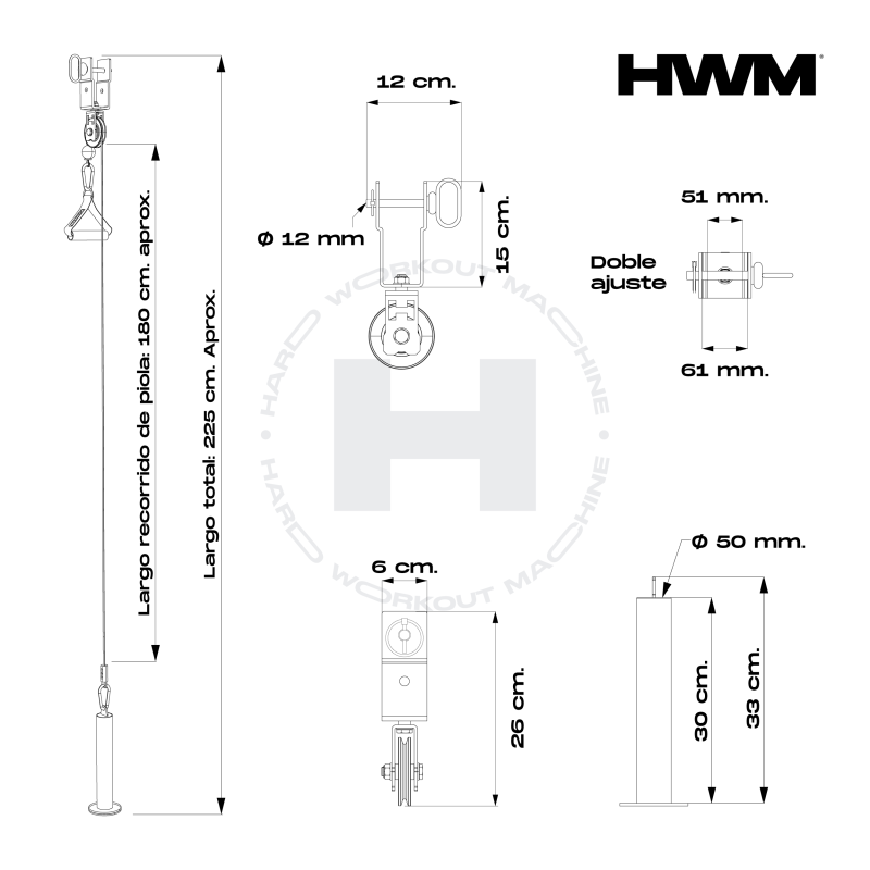 Cable Polea Rack Pro 2.0 Accesorio Alpha / HWM® — vista 6
