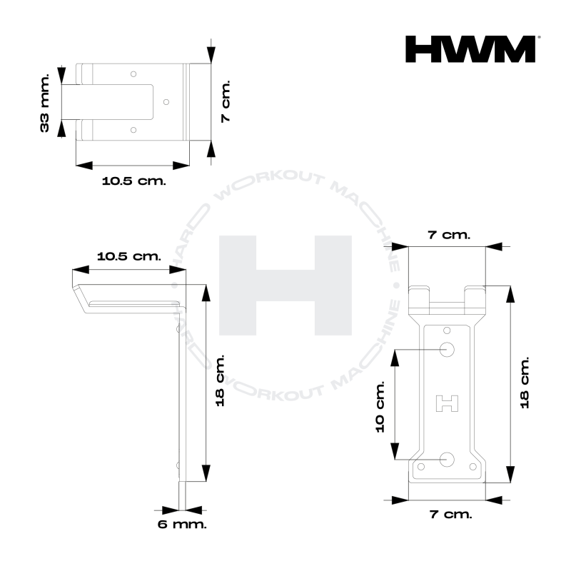 Soporte de Barra x1 Accesorio Alpha / HWM® — vista 6
