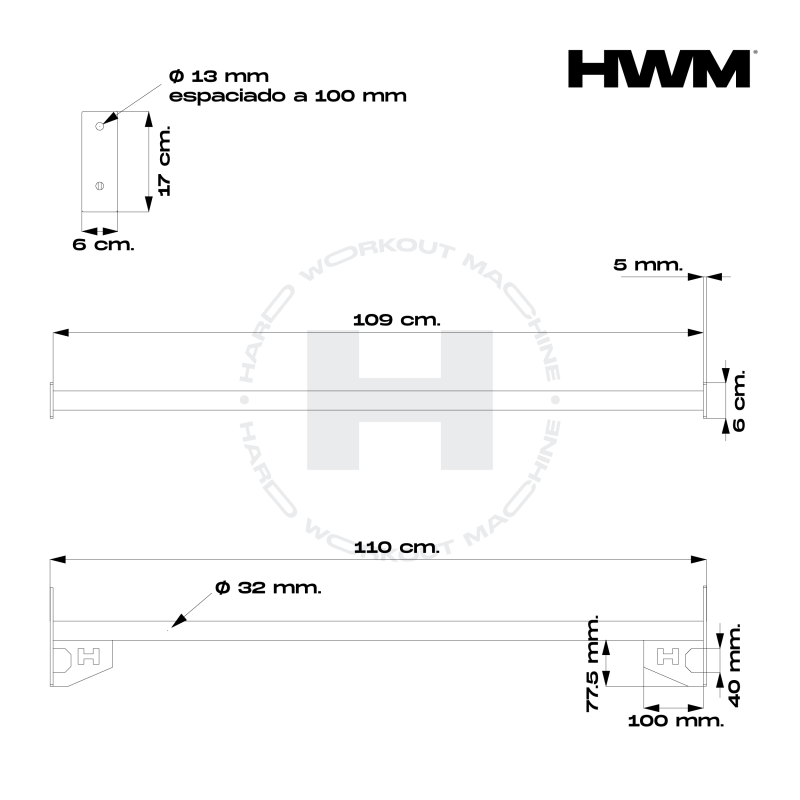 Barra Pull Up Accesorio Alpha / HWM® — vista 6