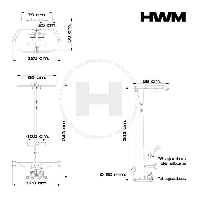 Polea Alta/Remo Accesorio Alpha / HWM® — vista 6