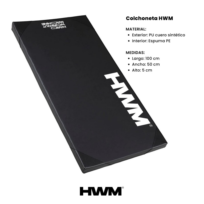 Colchoneta Pu Negro 100x50x5cm / HWM® — vista 3