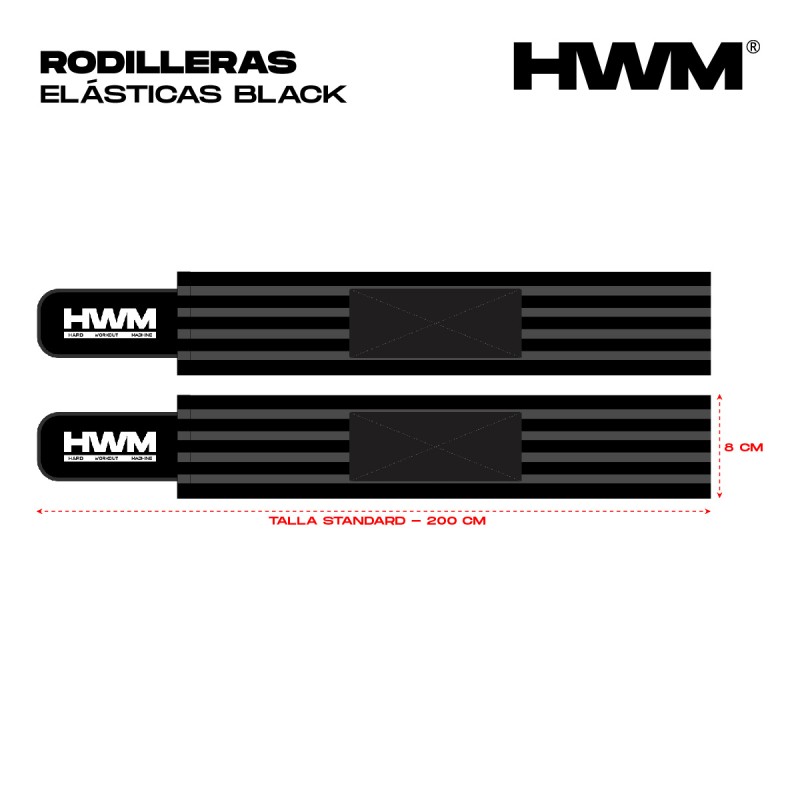 Par Rodilleras Elásticas Black / HWM® — vista 2