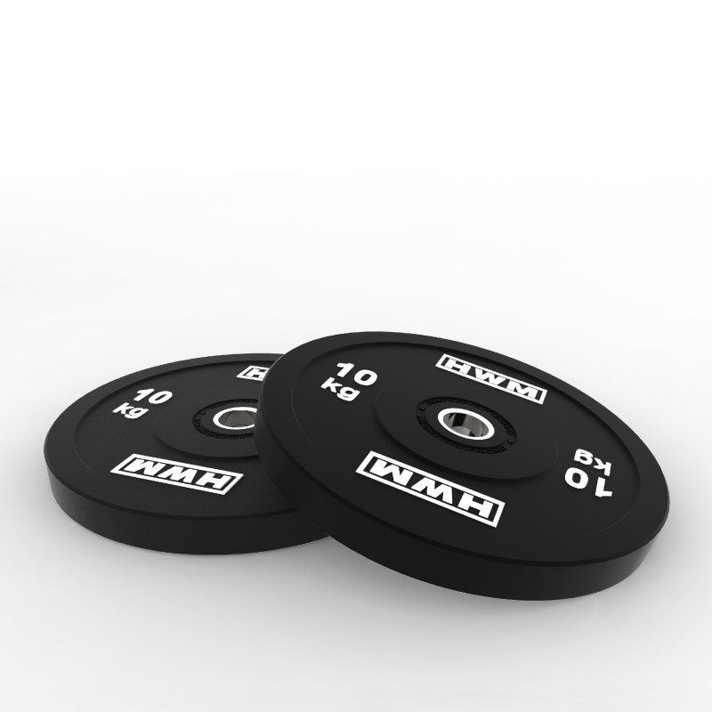 Par Bumper Plates Classic Black 10kg / HWM® — vista 2