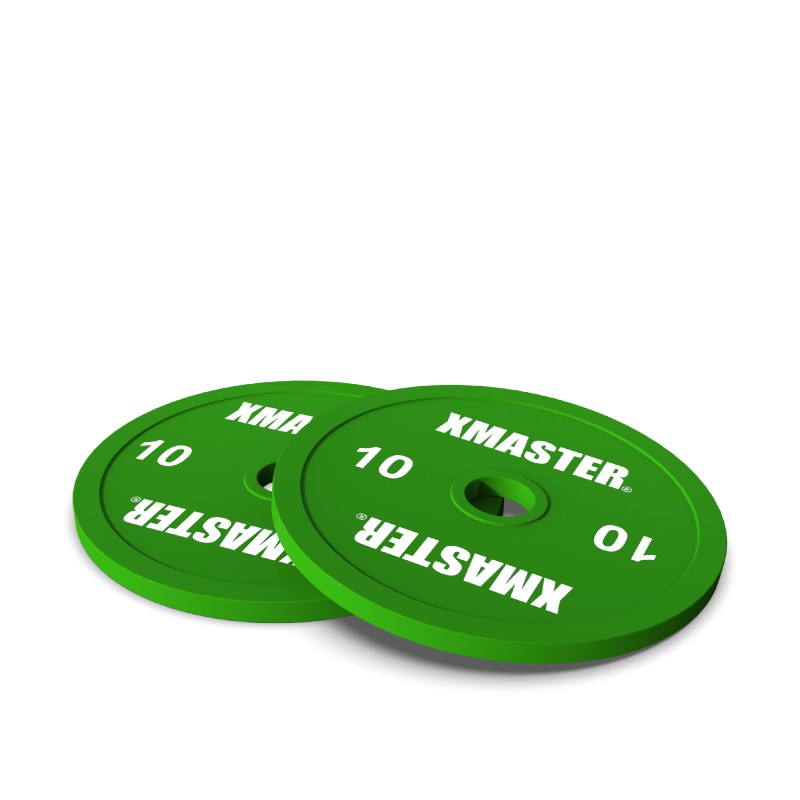 Par Discos Calibrados Powerlifting 10kg Verde / XMASTER — vista 2