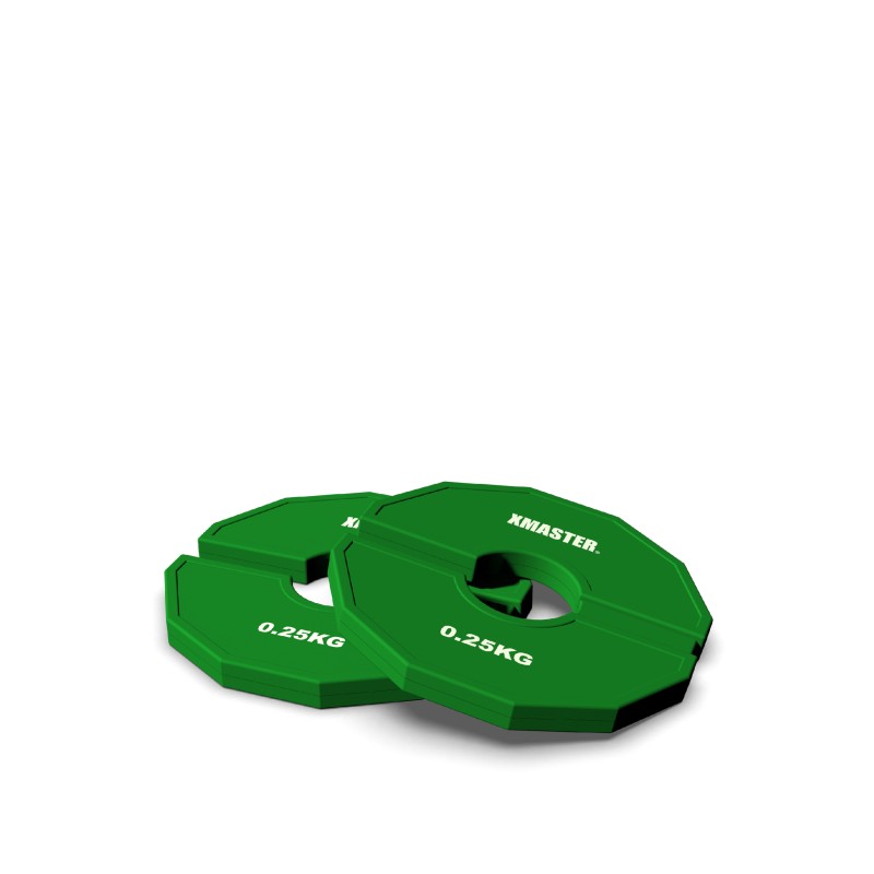 Par Discos Fraccionales Add-On 0.25kg Verde / XMASTER — vista 2