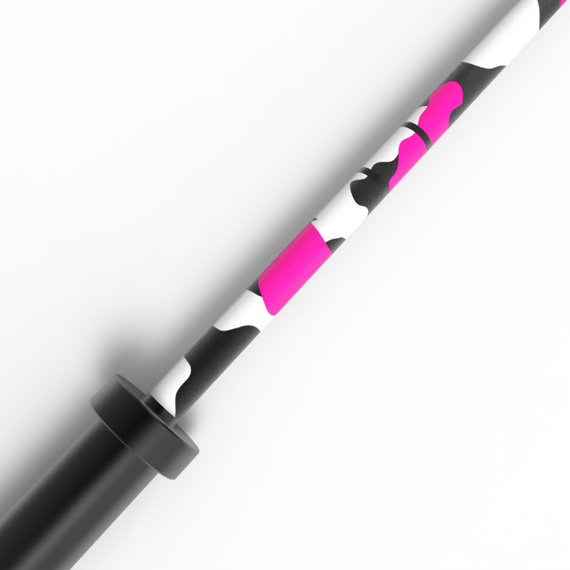 Barra Olímpica Cerakote Pink Camo 500lb 15kg / HWM — vista 3