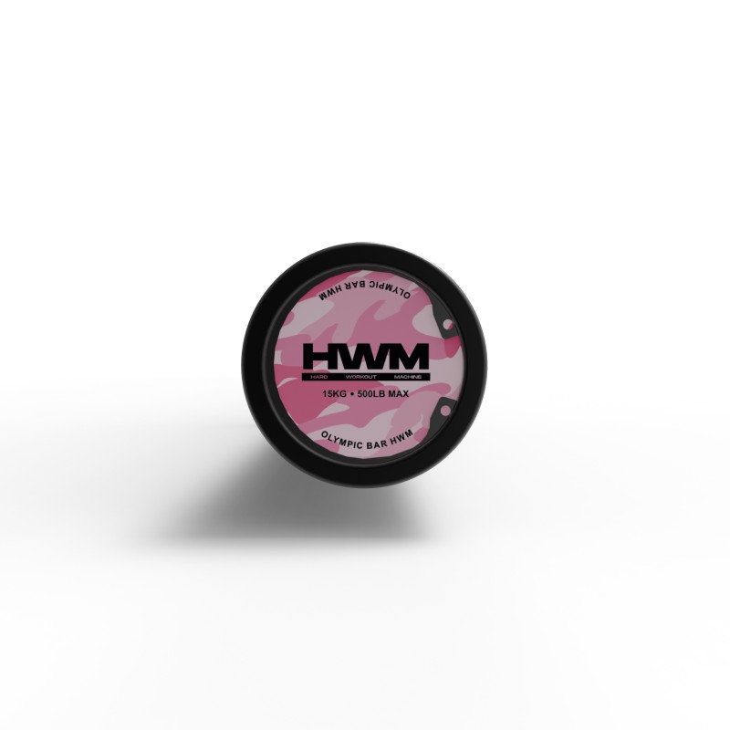 Barra Olímpica Cerakote Pink Camo 500lb 15kg / HWM — vista 5