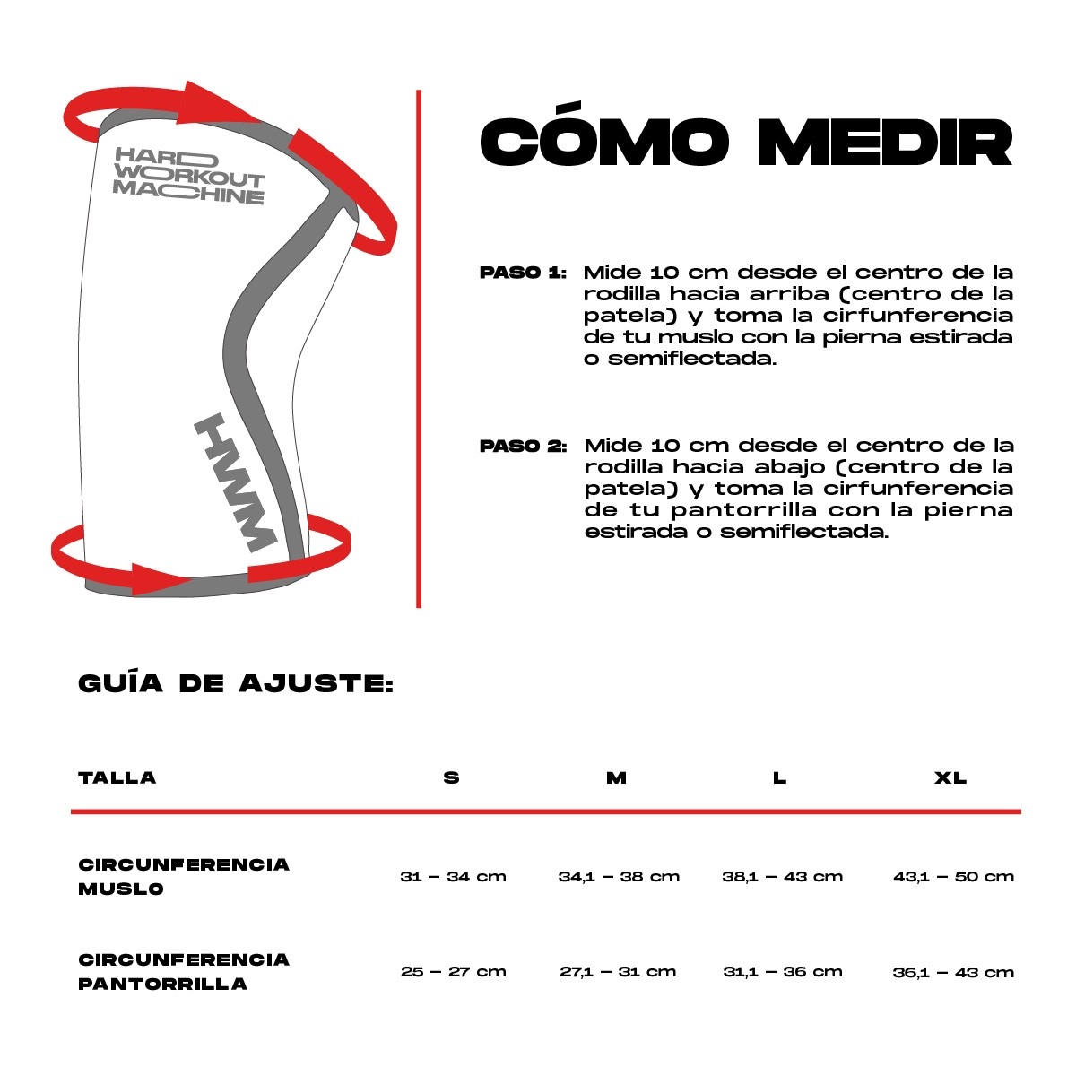 Par Rodilleras de Neopreno 5mm Red / HWM® — vista 3