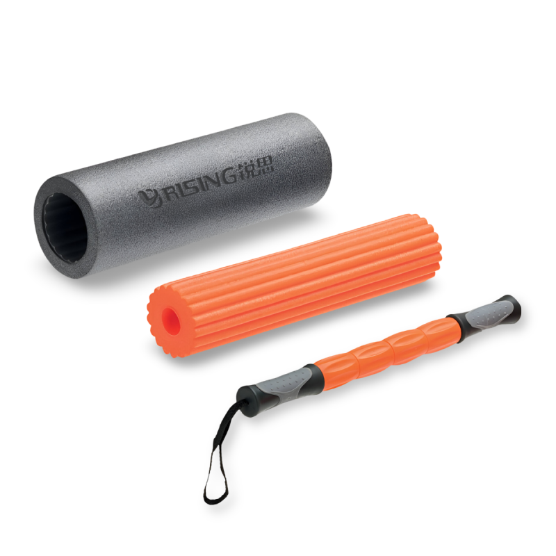 Set Foam Roller 3 en 1 46x15cm Negro/Naranjo / Rising — vista 2