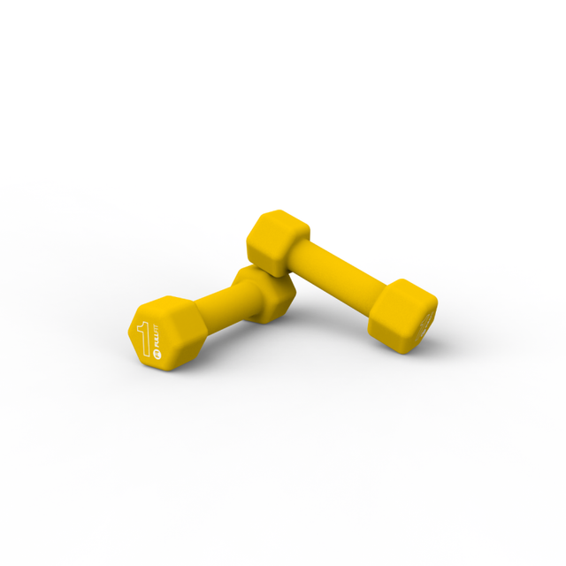 Par Mancuernas de Neopreno 1kg Amarillo / FullFit