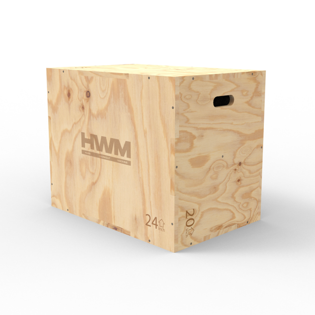 Cajón Pliométrico de Madera 3 en 1 (75x50x60cm) / HWM®