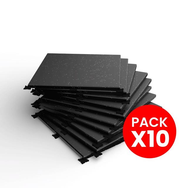 Pack 10 Pisos de Caucho Interlock 50x50cm x 20mm / Incluye Conectores